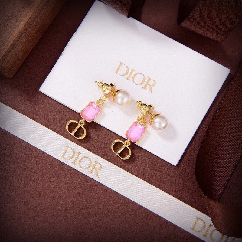 18K Dior Petit Crystal Earrings