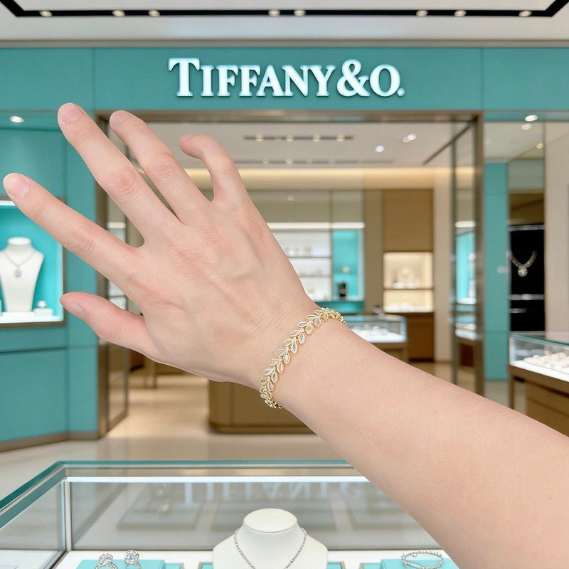 18K Tiffany Return to Crystal Rose Gold Bracelet