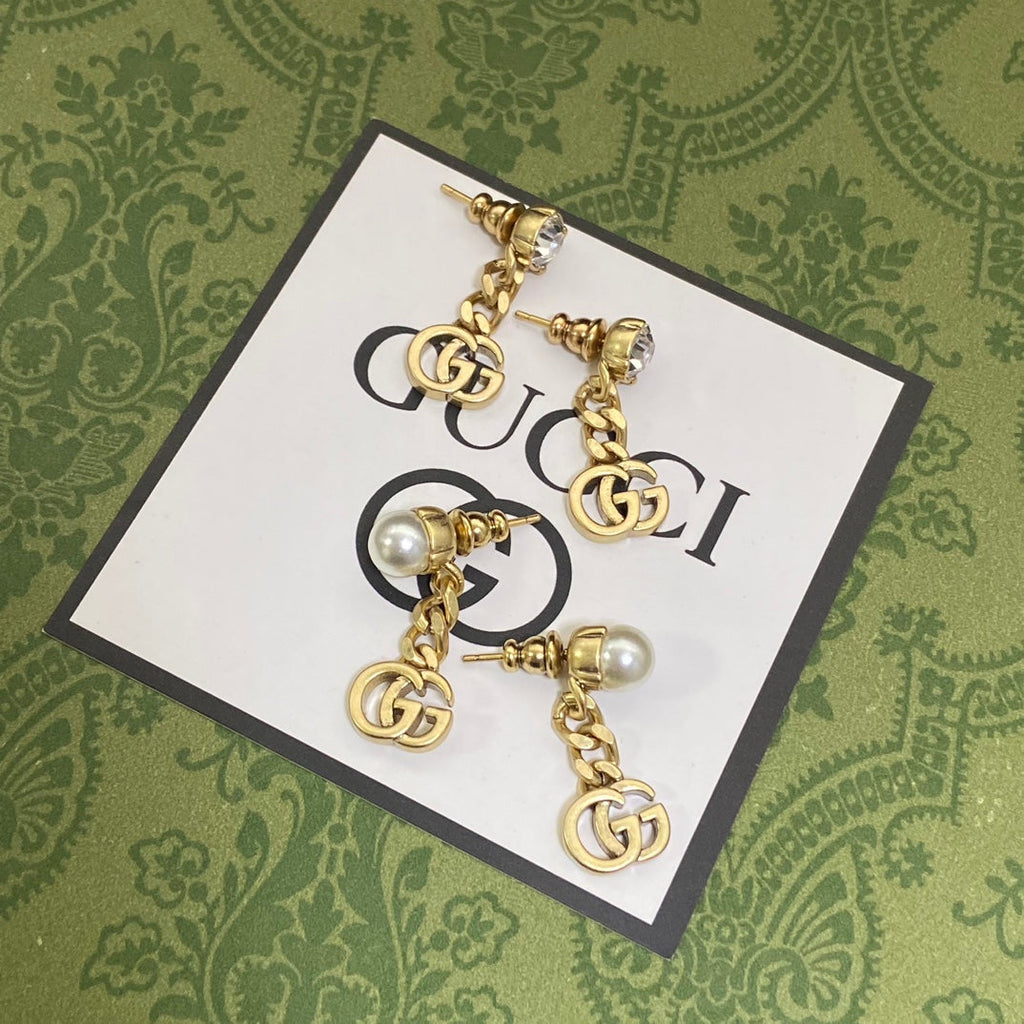 18K Gucci Double Chain Earrings