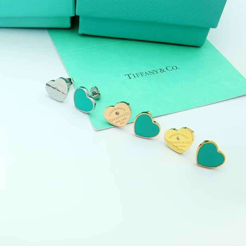 18K Tiffany Return to Blue Heart Earrings