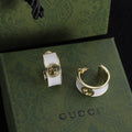 18K Gucci Double Color Enamel Earrings