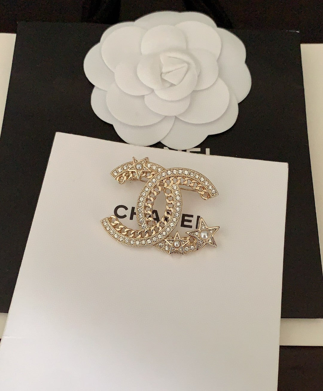 18K Chanel Star Crystal Brooch