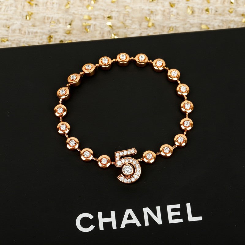 18K Chanel NO.5 Diamond Gold Bracelet