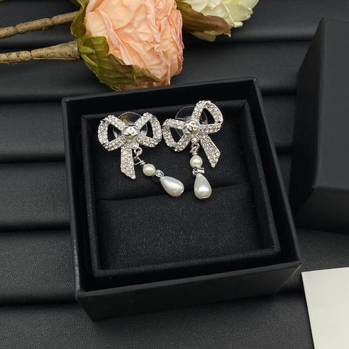 18K Chanel Butterfly Pearl Earrings