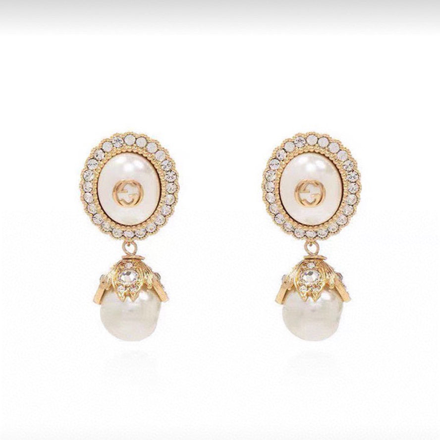 18K Gucci Double Pearl Earrings