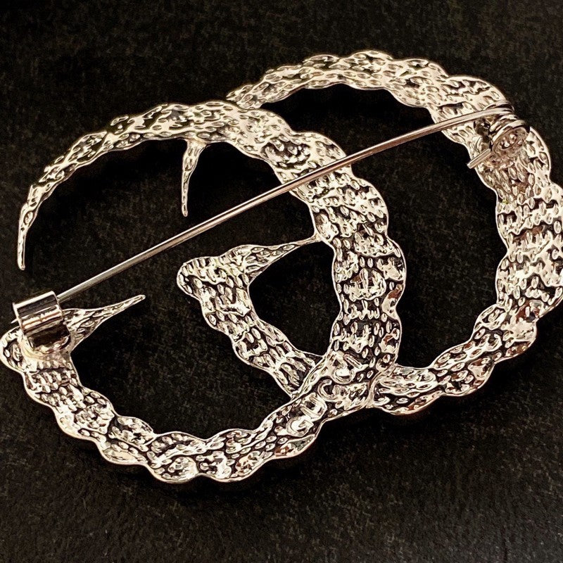 18K Gucci Double Crystal Brooch
