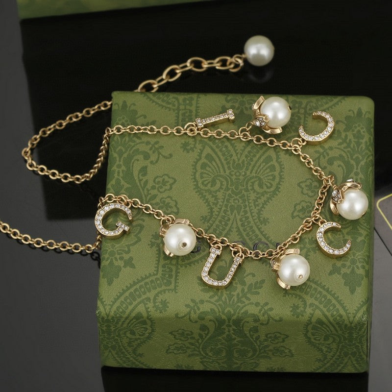18K Gucci Double Pearl Necklace