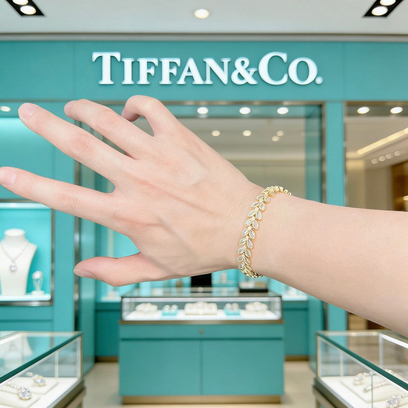 18K Tiffany Return to Crystal Rose Gold Bracelet