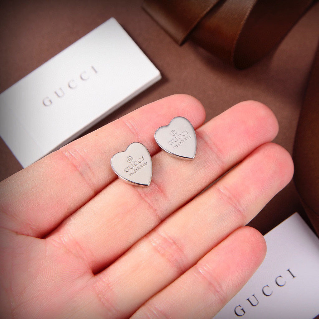 18K Gucci Double Heart Earrings