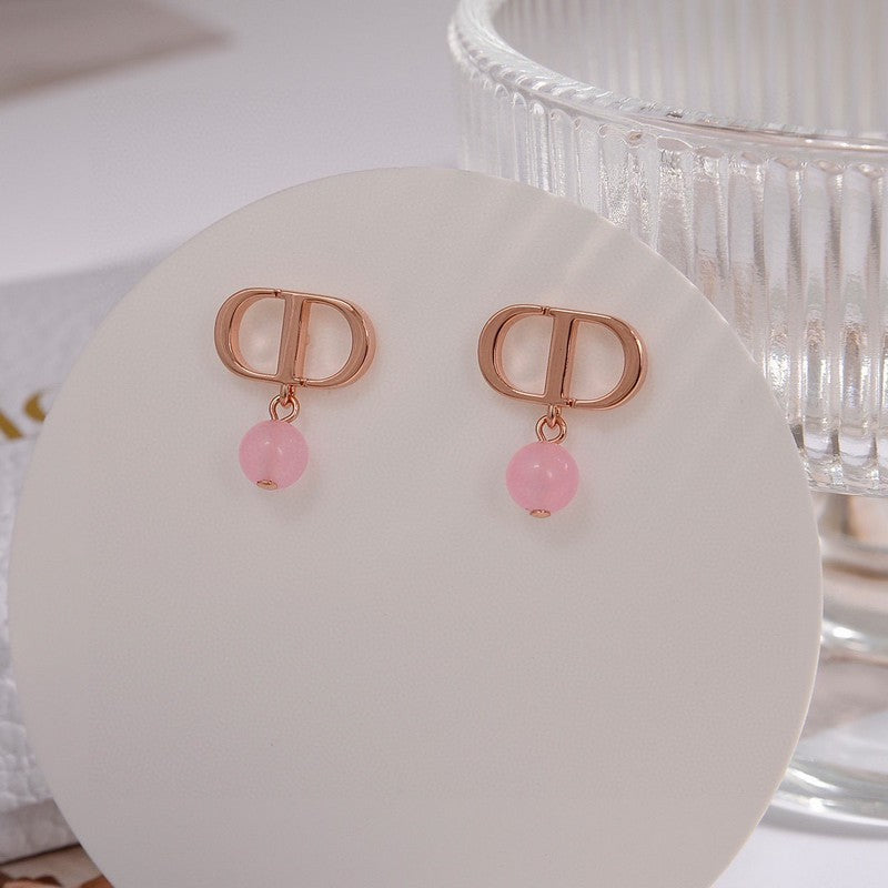 18K Dior Petit Pink Earrings