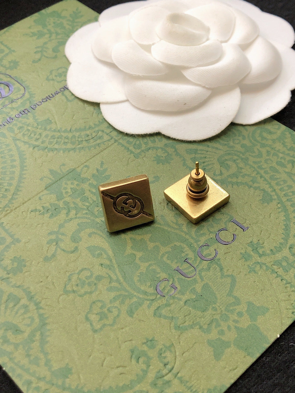 18K Gucci Double Cube Earrings