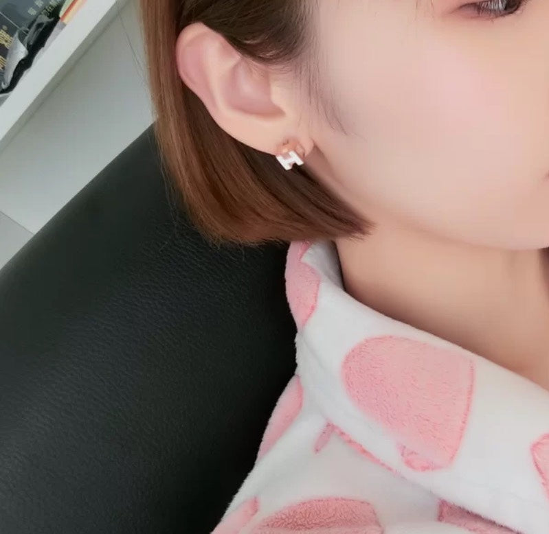18K Hermes Cage D'H Earrings