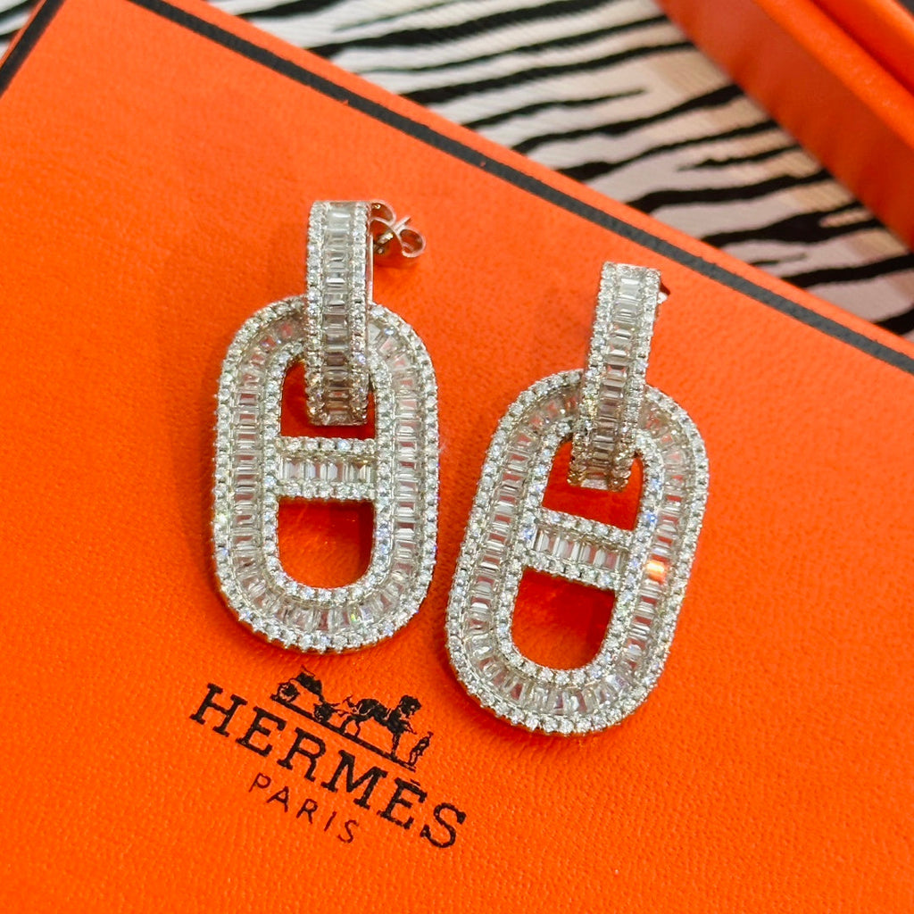 18K Hermes Diamonds Earrings