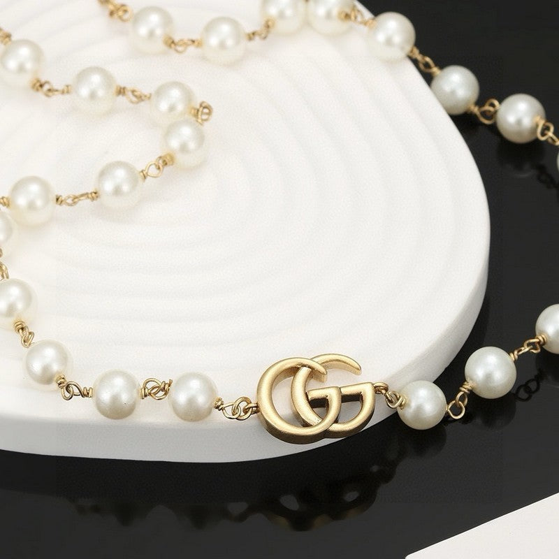18K Gucci Double Pearl Necklace
