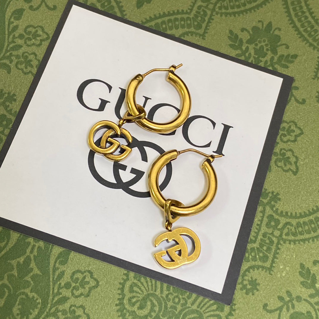 18K Gucci Double Hollow Earrings