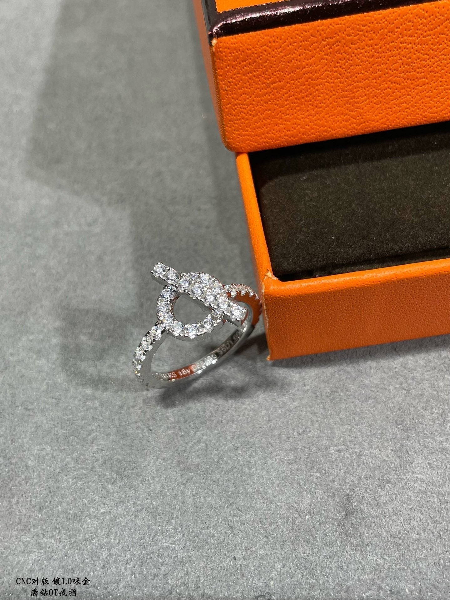 18K Hermes Finesse Diamond White Gold Ring