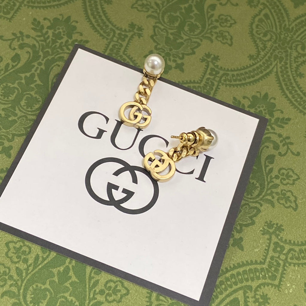 18K Gucci Double Chain Earrings