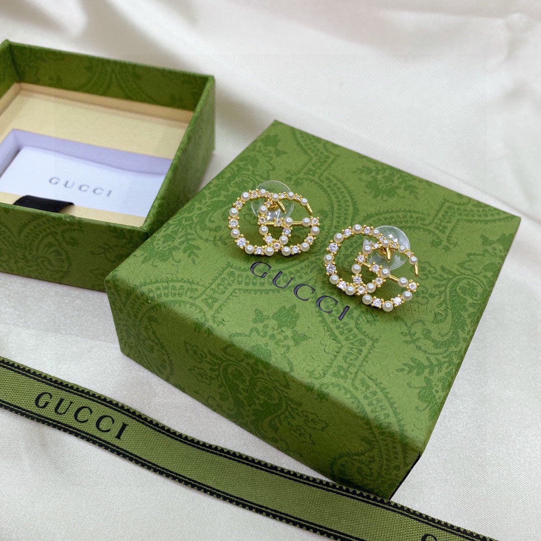 18K Gucci Double Pearls Earrings