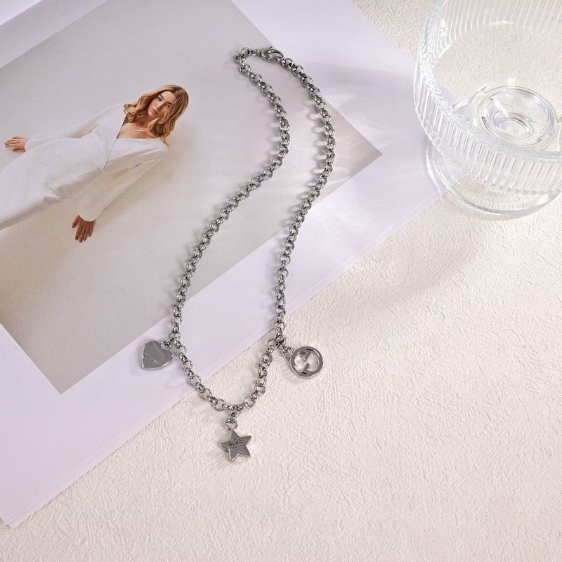 18K Gucci Double Star Chain Necklace