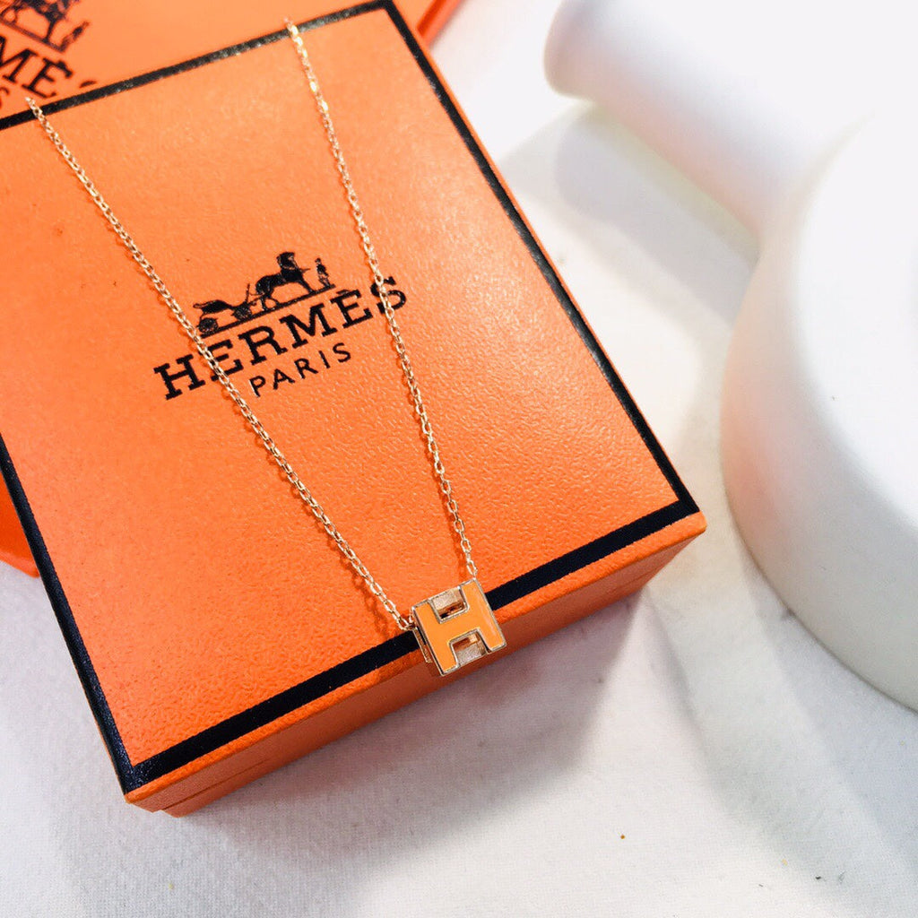 18K Hermes Cage D'H White Necklace