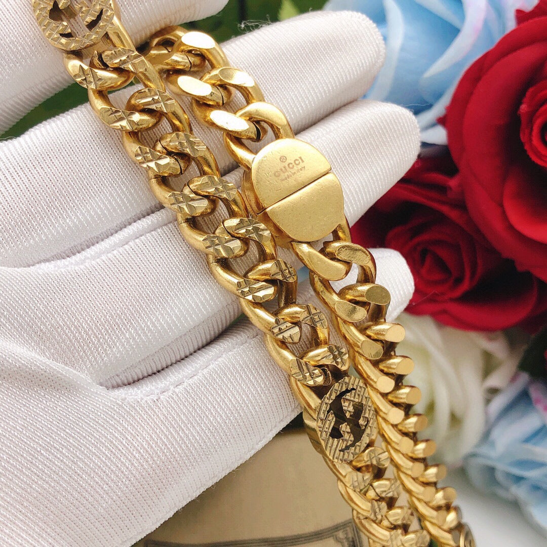 18K Gucci Double Chain Necklace