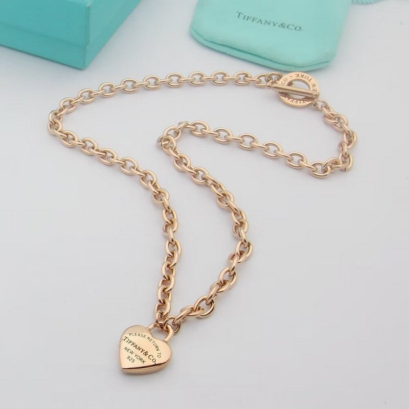 18K Tiffany Return to Full Heart Tag Chain Necklace