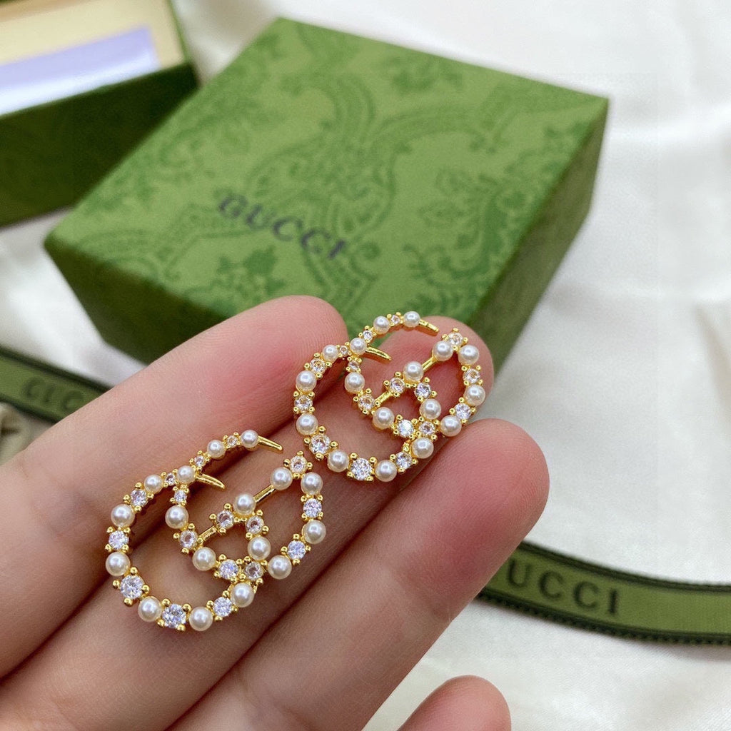 18K Gucci Double Pearls Earrings