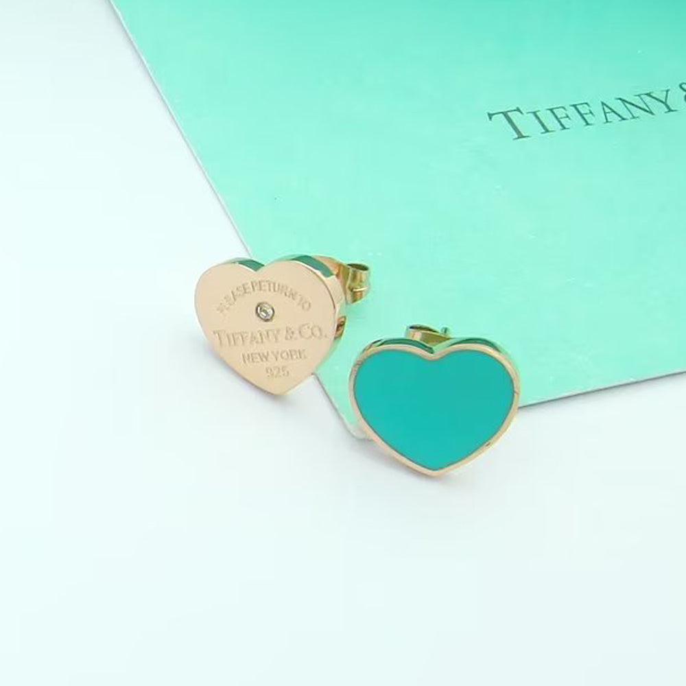 18K Tiffany Return to Blue Heart Earrings
