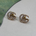 18K Gucci Double Logo Diamonds Earrings