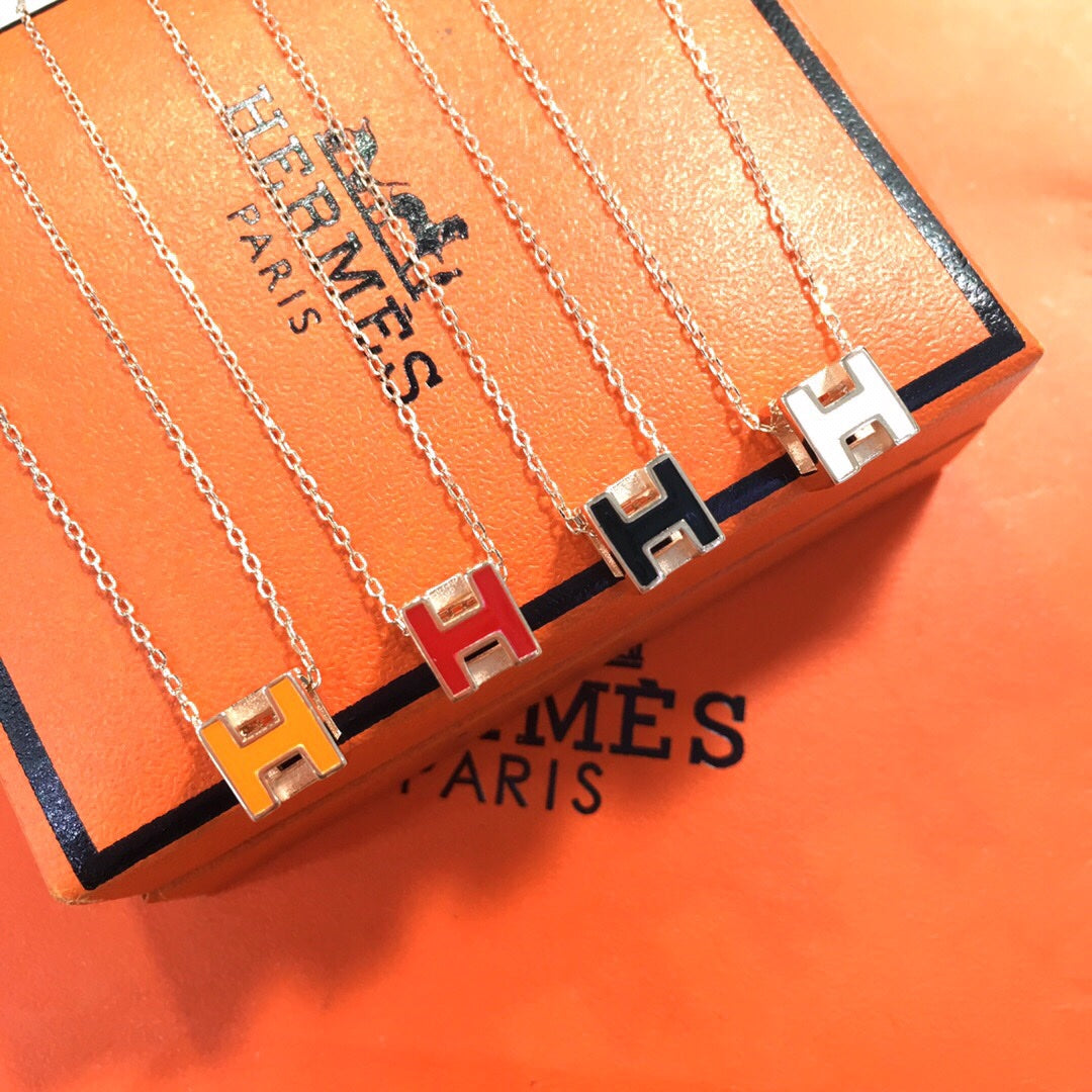18K Hermes Cage D'H White Necklace
