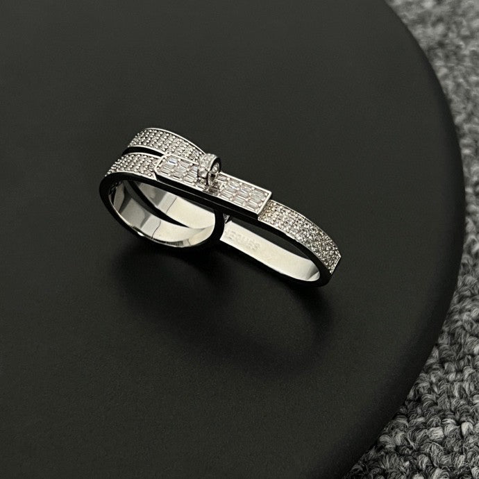18K Hermes Kelly Gavroche Double Ring