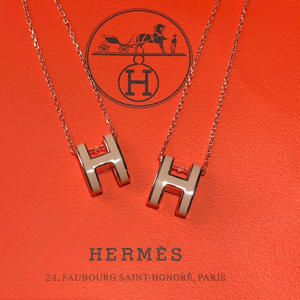 18K Hermes Mini Pop Grey Necklace