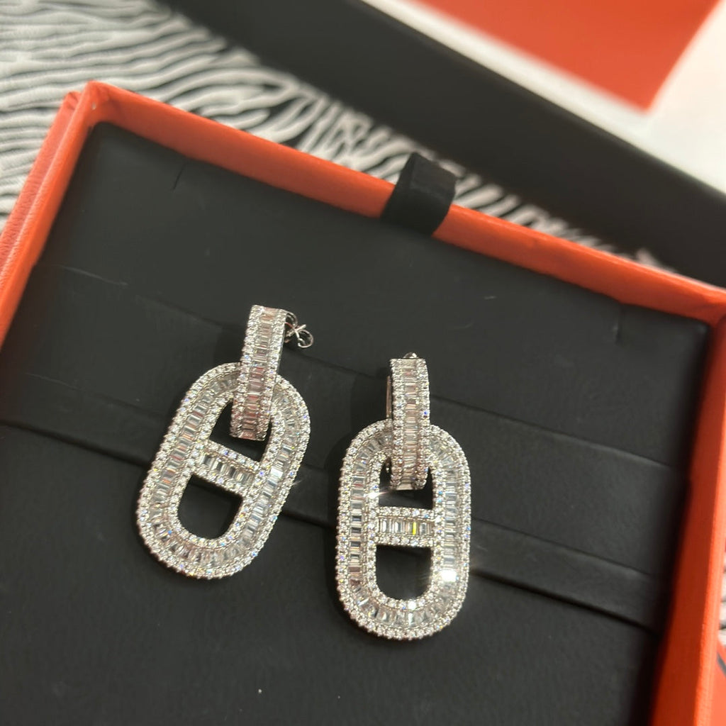 18K Hermes Diamonds Earrings