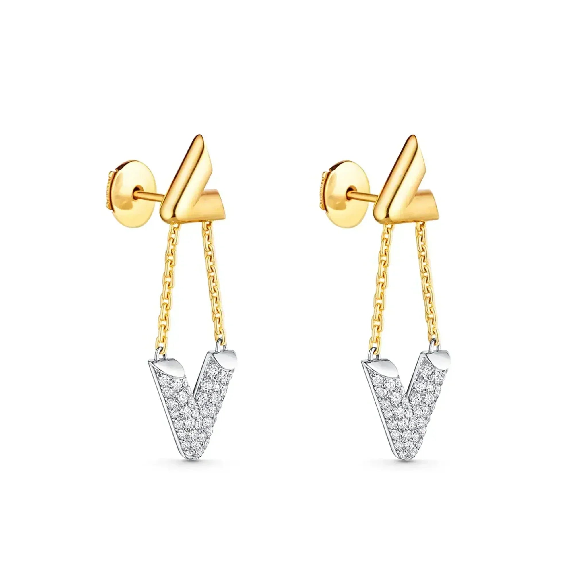 18K Louis Vuitton Volt Upside Down Earrings