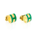 18K Hermes Mini Pop Green Earrings