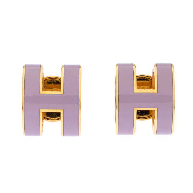 18K Hermes Mini Pop Purple Earrings
