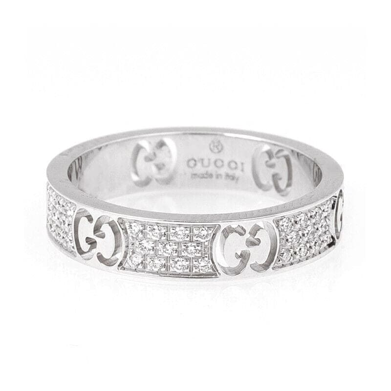 18K Gucci Double Icon Full Diamonds Ring