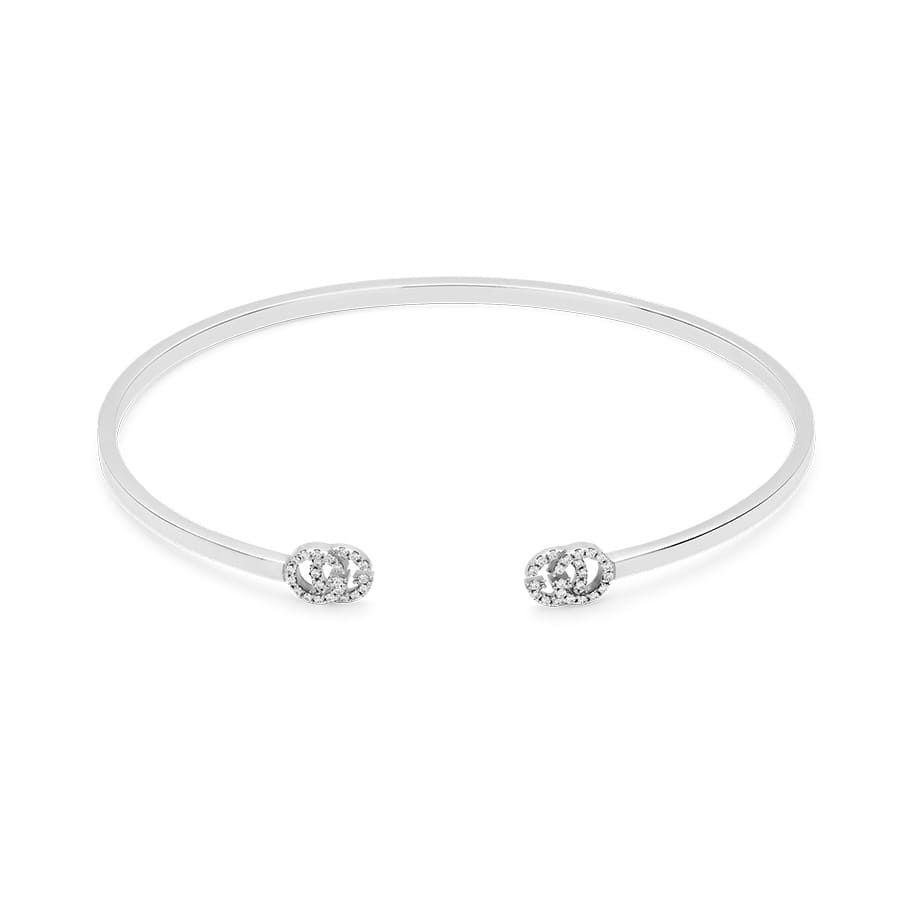 18K Gucci Double Running Diamond Cuff Bracelet